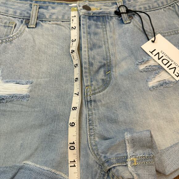 EVIDNT Los Angeles Hermosa Short Anthropologie Size 27 NWT light blue Distressed - Picture 8 of 11